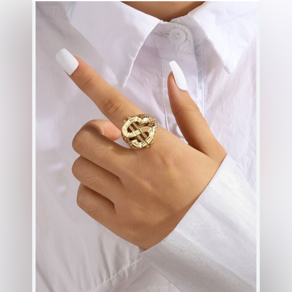 Dollar Sign Money Gold Ring